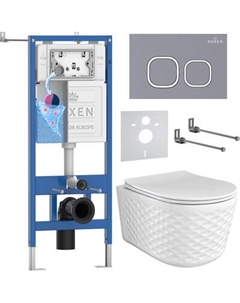 Унитаз подвесной с инсталляцией Roxen StounFix Dual Fresh 979019