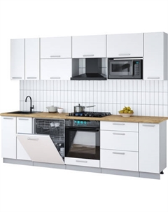 Кухонный гарнитур Интерлиния Мила Gloss 2.7-ПМ2