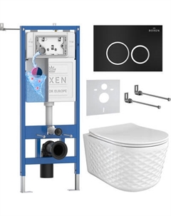 Унитаз подвесной с инсталляцией Roxen StounFix Dual Fresh 979008