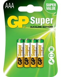 Комплект батареек GP Batteries Super Alkaline ААА / GP 24A-2CR4 Gp batteries