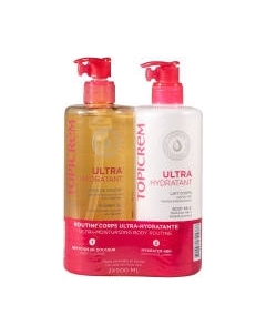 Набор косметики для тела Topicrem Ультраувлажняющее Молочко+Масло для душа
