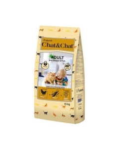 Сухой корм для кошек Chat&Chat Expert для взрослых кошек с курицей и горохом Chat&chat