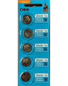 Комплект батареек Vinnic CR1612-C5 Lithium 3V