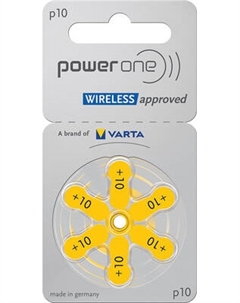 Комплект батареек PowerOne 10 PR70 для слуховых аппаратов Powerone