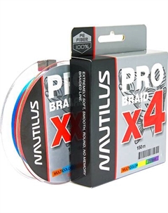Леска плетеная NAUTILUS Pro Braid X4 Multicolor d-0.12 5.5кг 12lb / 06-25259455 Nautilus