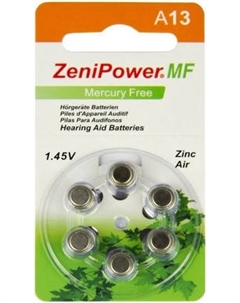 Комплект батареек ZeniPower 13 PR48 для слуховых аппаратов Zenipower