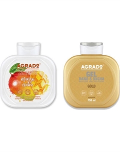 Набор косметики для тела Agrado Гель для душа Экзотическое Манго+Гель для душа Gold