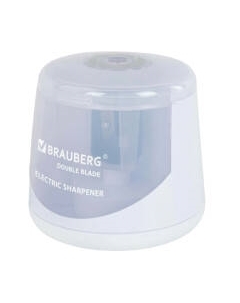 Точилка Brauberg Double Blade White. Электрическая / 271337