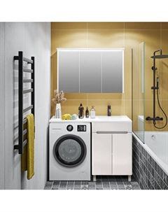 Тумба с умывальником Runo Парма 60 + Гамма 120 лайт с левым крылом