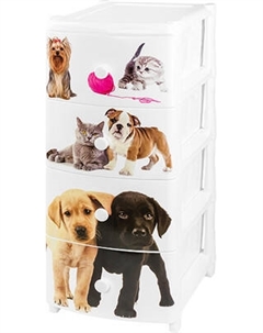 Комод пластиковый El Casa Питомцы 4-х секционный / 640031 El casa