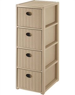 Комод пластиковый El Casa Elegance 4-х секционный / 640589 El casa