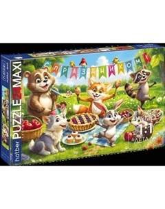 Развивающая игра Hatber Пазл. Premium Maxi. Праздник на полянке / 24ПЗ2_34877