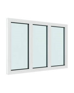 Окно ПВХ Brusbox Деленное на 3 части глухое 2 стекла