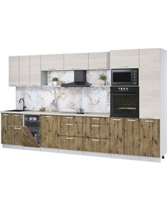 Кухонный гарнитур Интерлиния Мила Лайт 3.7-ПМ3