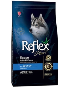 Сухой корм для собак Reflex Plus Для взрослых собак средних и крупных пород с лососем Reflex plus