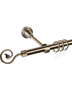 Карниз для штор АС ФОРОС Grace D19Г + наконечники Завиток одинарный Ас форос