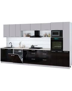 Кухонный гарнитур Интерлиния Мила Gloss 3.8-ПМ1