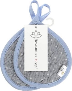 Набор прихваток Домашняя мода Горошек на льне Капелька 18x20