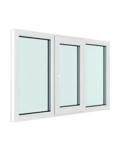 Окно ПВХ Brusbox Futuruss 3 части Поворотно-откидная центральная створка 2 стекла