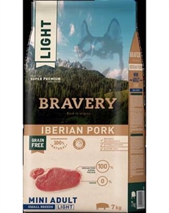 Сухой корм для собак BRAVERY Монопротеиновый беззерновой с иберийской свининой Bravery