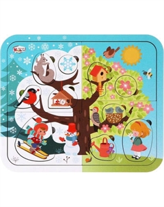 Развивающая игра Mapacha Пазл многослойные. Времена года / 962224