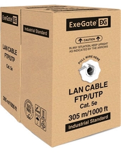 Кабель ExeGate FUTP4-C5e-CCA-S24-IN-PVC-GY-305 / EX190970RUS Exegate
