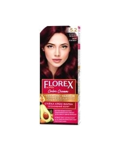 Крем-краска для волос Florex Super Кератин тон 5.2 спелая вишня Florex super
