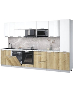 Кухонный гарнитур Интерлиния Мила Лайт 3.4-ПМ2