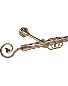 Карниз для штор АС ФОРОС Grace D19К + наконечники Завиток одинарный Ас форос