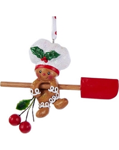 Елочная игрушка Kurt S. Adler Christmas 2024. Пряничный человечек с лопаткой / H5024_2 Kurt s. adler