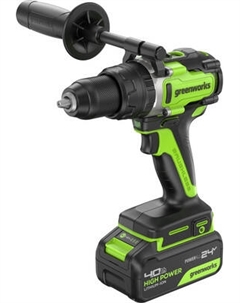 Аккумуляторная дрель-шуруповерт Greenworks GD24DD140 бесщеточная 24V / 3707607CUD