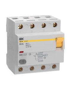 Устройство защитного отключения IEK Karat ВД3-63 4P 63А 30мА 6кА тип AC / MDV20-4-063-030 Iek