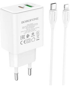 Зарядное устройство сетевое Borofone BA67A + кабель Type-C-8pin