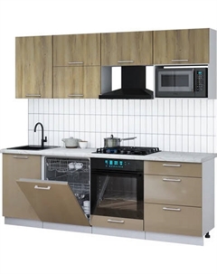 Кухонный гарнитур Интерлиния Мила Gloss 2.3-ПМ2