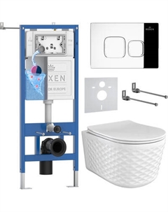 Унитаз подвесной с инсталляцией Roxen StounFix Dual Fresh 979016