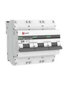 Выключатель автоматический EKF PROxima ВА 47-100M 3P 80А (D) 10kA / mcb47100m-3-80D-pro Ekf
