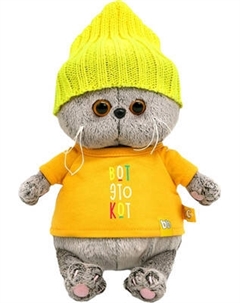 Мягкая игрушка Budi Basa Кот Басик Baby в футболке и шапке / 10870421 Budi basa