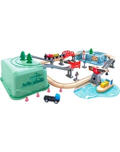 Железная дорога игрушечная Hape Железная дорога Портовая станция / E8769_HP
