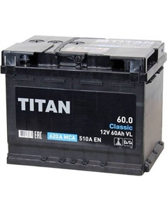Автомобильный аккумулятор TITAN Classic 510A R+ Титан