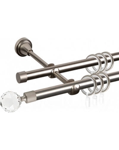 Карниз для штор АС ФОРОС Grace D19Г/19Г + наконечники Кристалл Ас форос