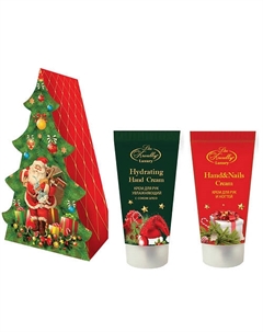 ПОДАРОЧНЫЙ НАБОР Елка с Дедом морозом, крем для рук увлажняющий + крем для рук и ногтей 100 Liss kroully