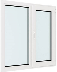 Окно ПВХ Добрае акенца С глухой и поворотно-откидной створками 2 стекла