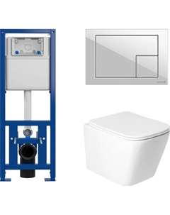 Унитаз подвесной с инсталляцией Saniteco KW-9004WS + 64077 + S-IN-MZ-LINK_PRO