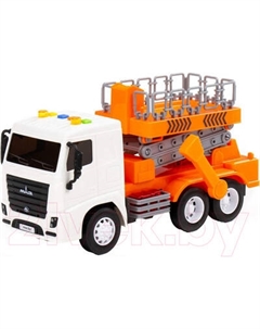 Автомобиль игрушечный Полесье Маз с подъемником со звуком и светом / 94025