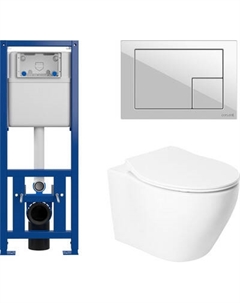 Унитаз подвесной с инсталляцией Saniteco KW-99046 + 64077 + S-IN-MZ-LINK_PRO