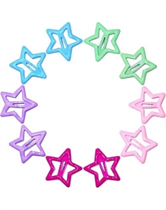 Матовые цветные заколки звездочки клик клак для волос Leroya