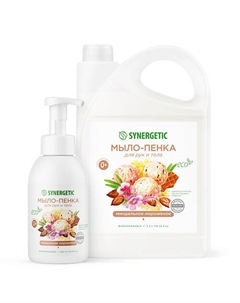 Набор Мыло-пенка для рук и тела, Миндальное мороженое + рефил 4000 Synergetic