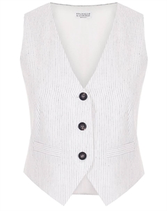Жилет из хлопка и льна Brunello cucinelli