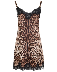 Сорочка шелковая с кружевом Dolce&gabbana