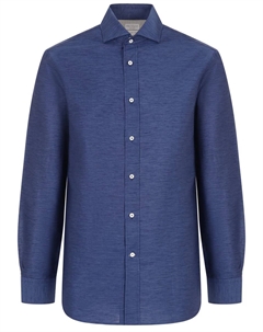 Рубашка Easy Fit из льна и хлопка Brunello cucinelli